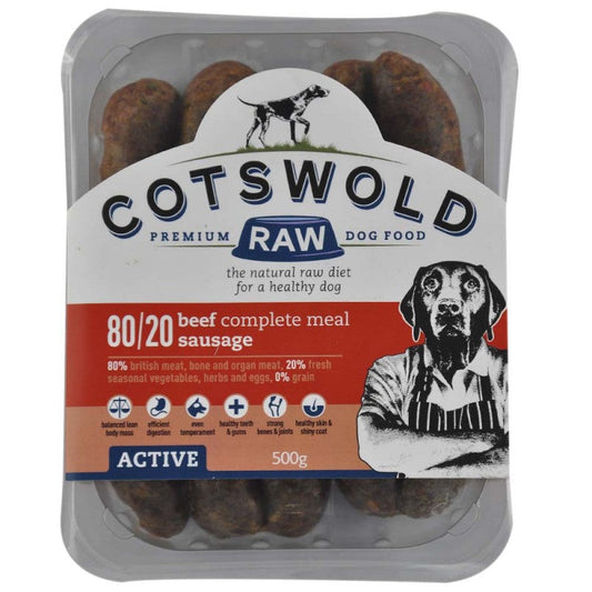 Cotswold Raw Beef Sausage 80/20/ ACTIVE - 500g