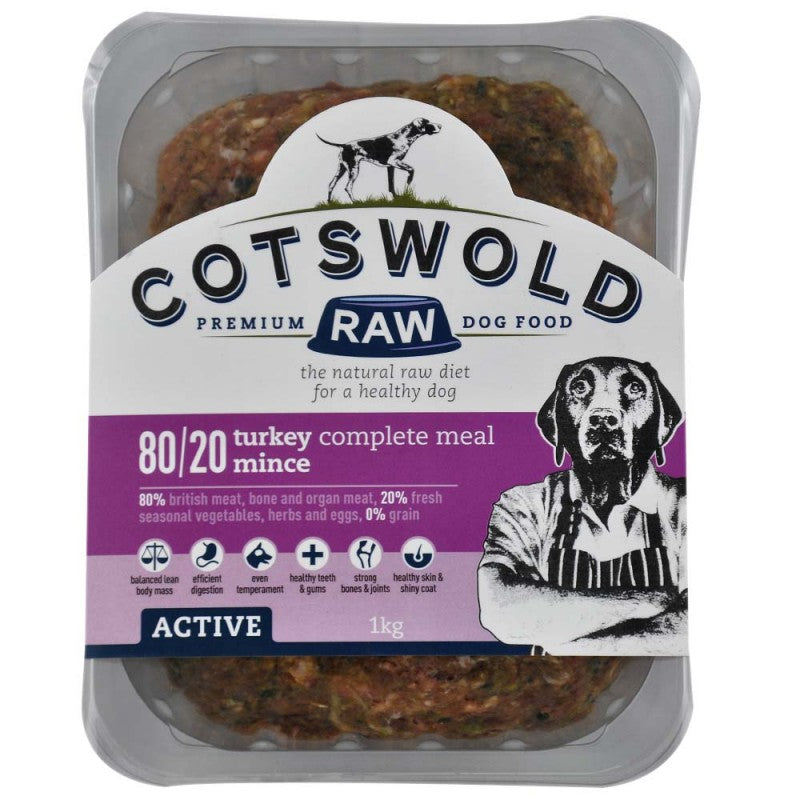 Cotswold Raw Turkey Mince - 80/20 ACTIVE - 1kg