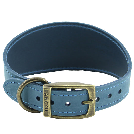 Timberwolf Greyhound Leather Collar 34 - 43 cm - Blue