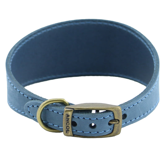 Timberwolf Whippet Leather Collar 30-34 cm - Blue