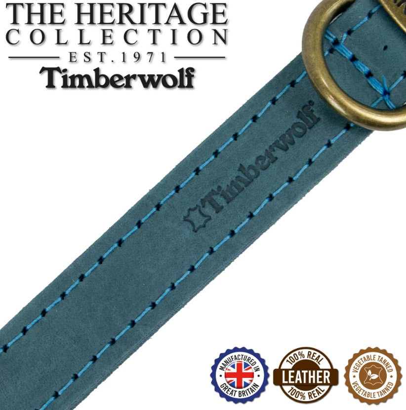 Timberwolf Leather Collar - Blue