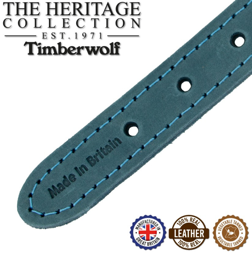 Timberwolf Leather Collar - Blue