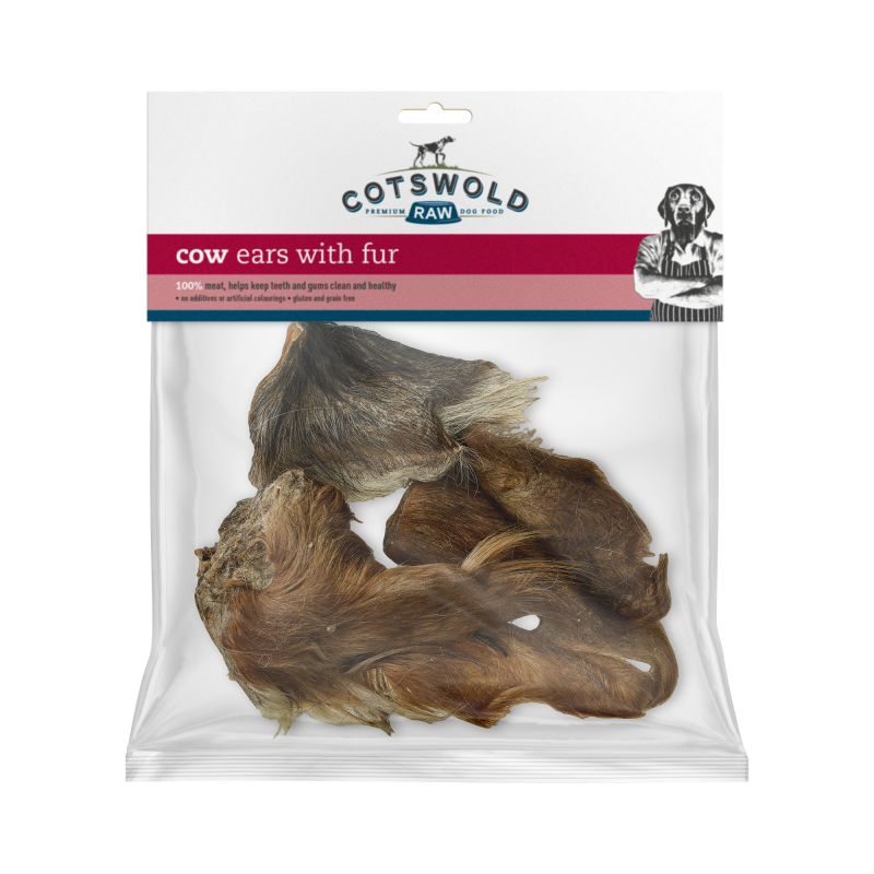 Cotswold RAW Cows Ears With Fur - 3 Pack