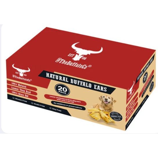 Buffalo Ears - Dog Treats - 20 Box