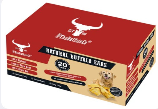 Buffalo Ears - Dog Treats - 20 Box