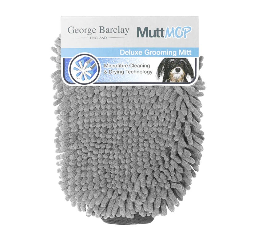 MuttMOP Deluxe Grooming Mitt - Grey