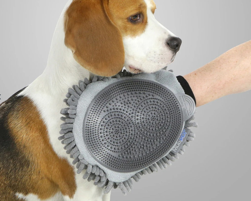 MuttMOP Deluxe Grooming Mitt - Grey