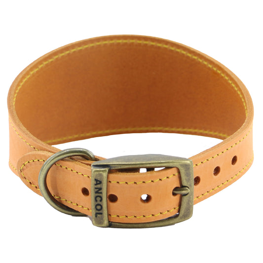 Timberwolf Greyhound Leather Collar 34 - 43 cm - Mustard