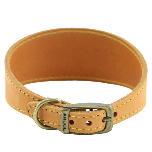 Timberwolf Whippet Leather Collar 30-34 cm - Mustard