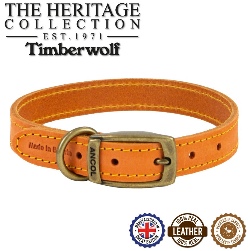 Timberwolf Leather Collar - Mustard