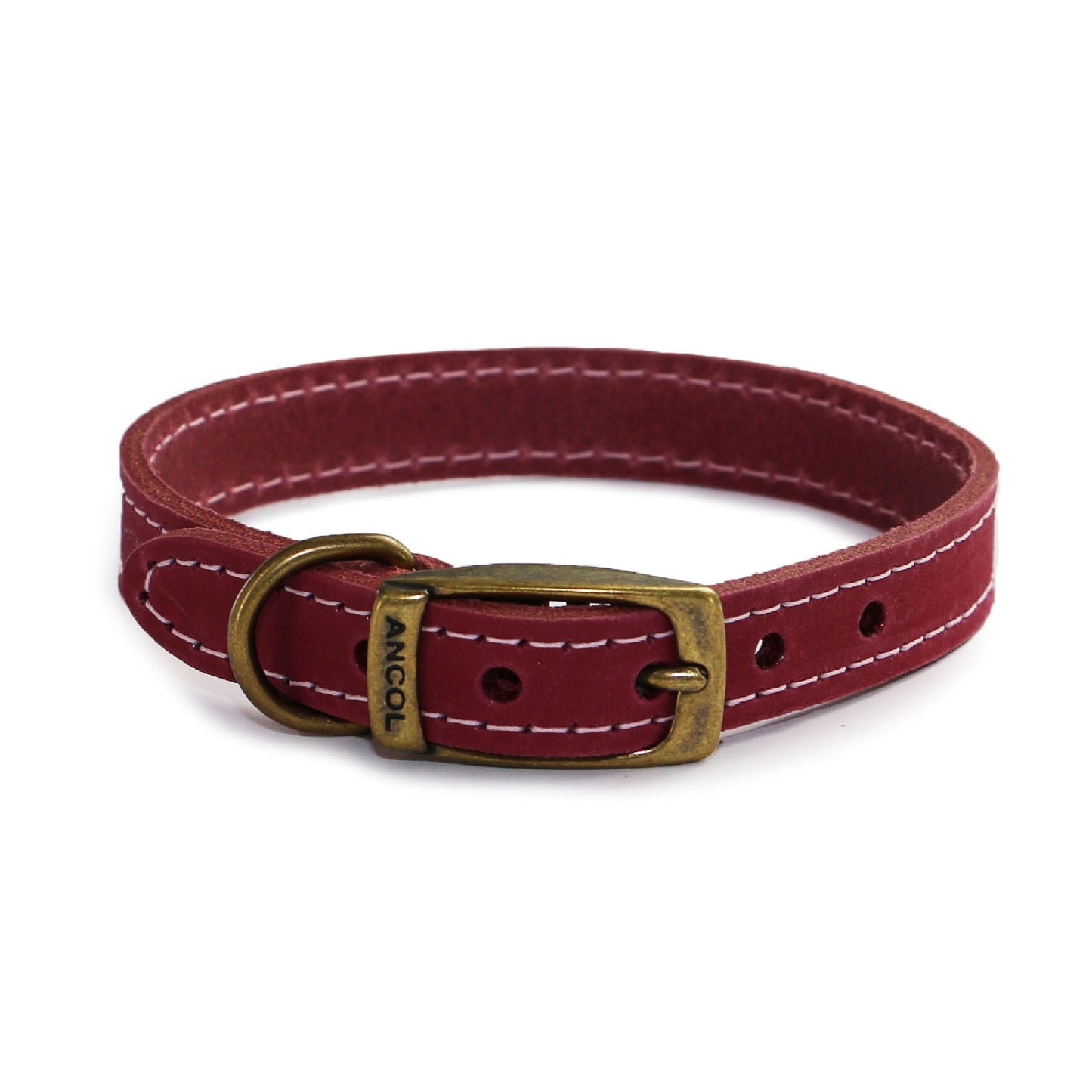 Timberwolf Leather Collar - Raspberry