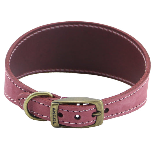 Timberwolf Whippet Leather Collar 34 - 43 cm - Raspberry