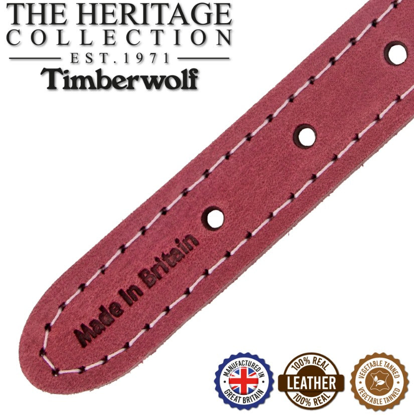 Timberwolf Leather Collar - Raspberry