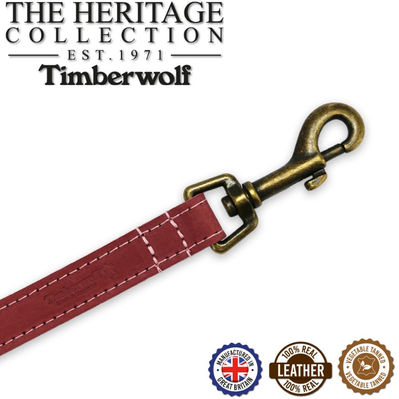 Timberwolf Leather Lead - Raspberry