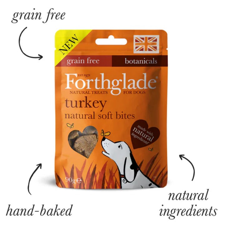 Forthglade Soft Bites Treats Turkey Grain Free 90g