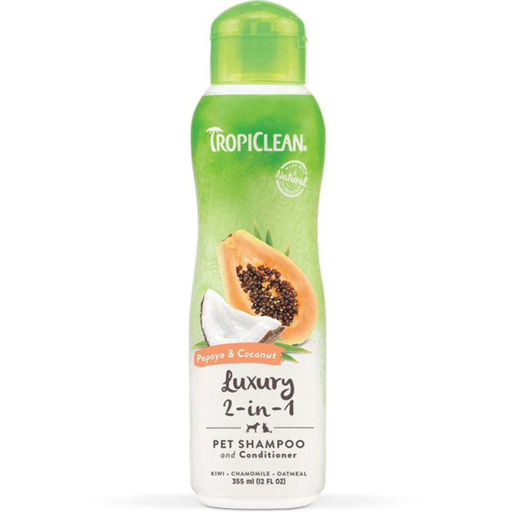 Tropiclean Luxury 2-in-1 Papaya & Coconut Pet Shampoo