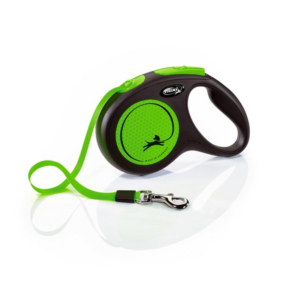 Flexi Neon Retractable Dog Lead - Green