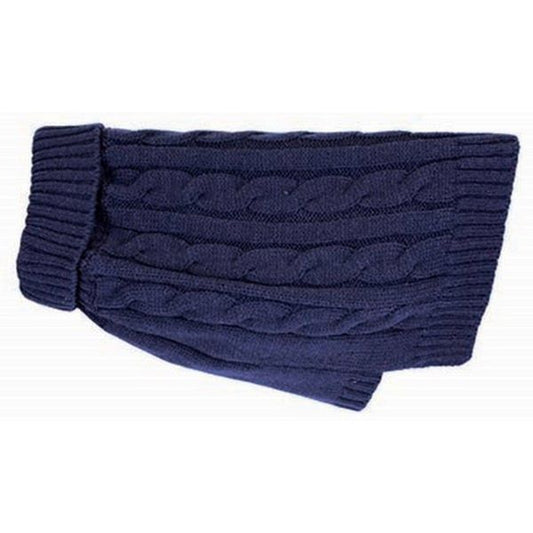 Charlton Cable Knit Dog Jumper - Midnight Blue