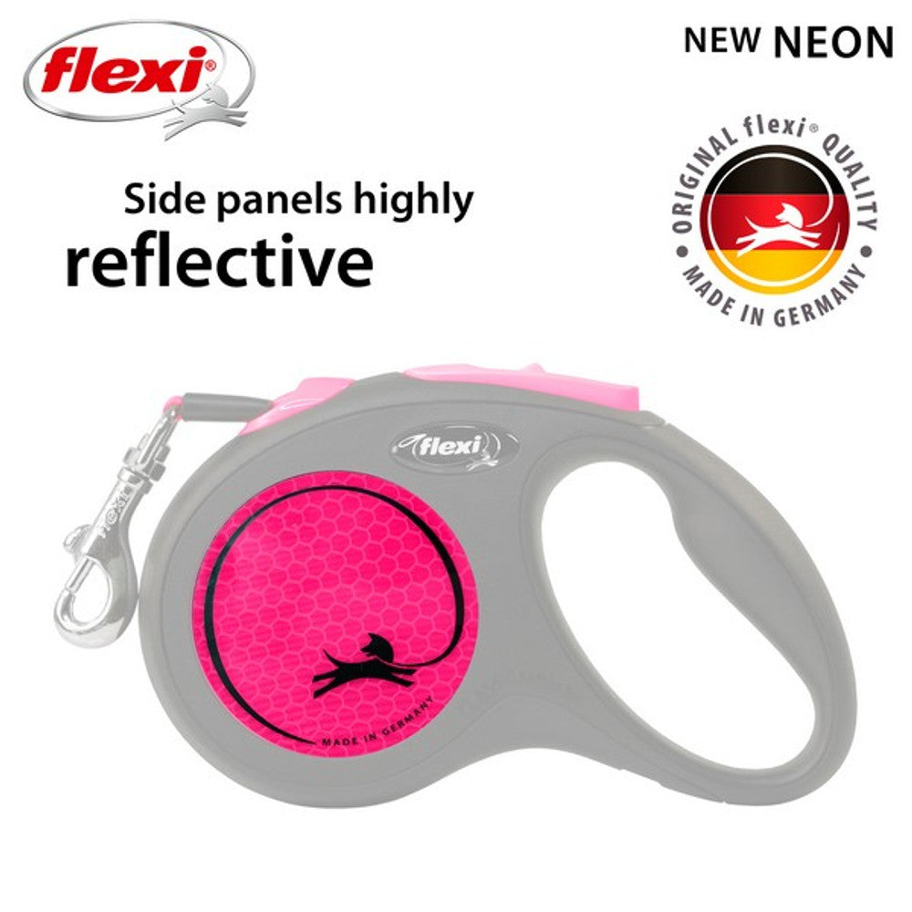 Flexi Neon Retractable Dog Lead - Pink