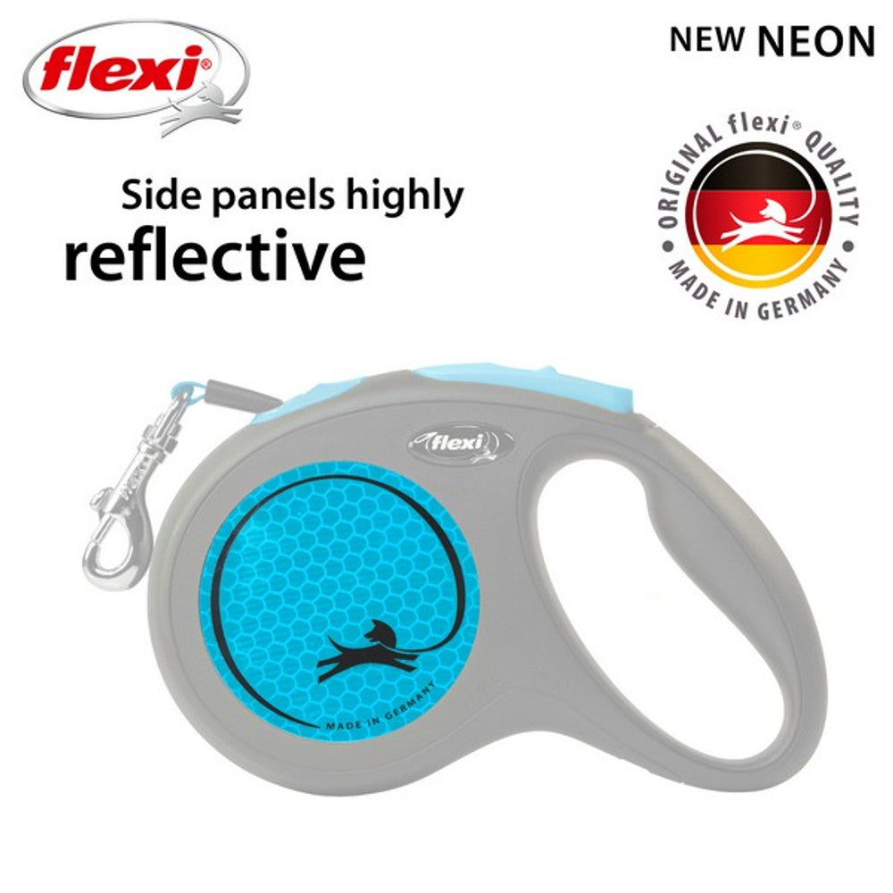 Flexi Neon Retractable Dog Lead - Blue