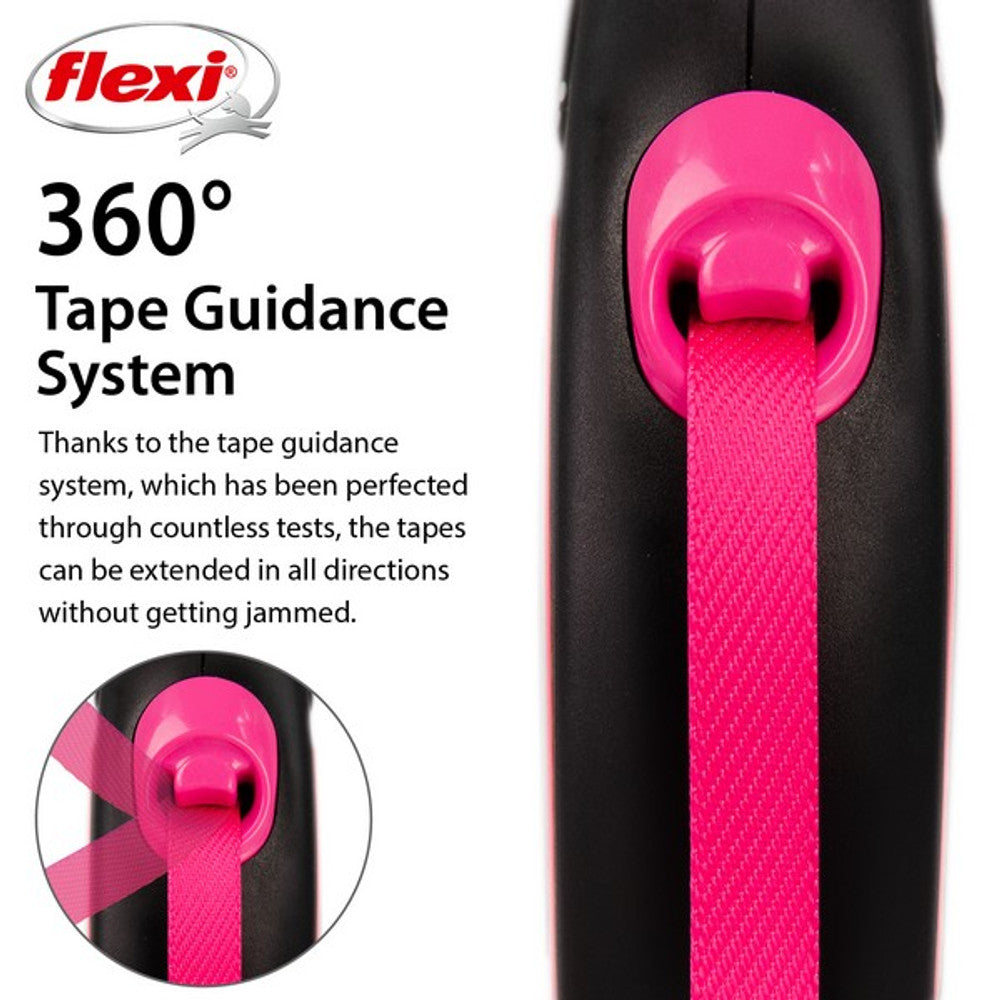 Flexi Neon Retractable Dog Lead - Pink